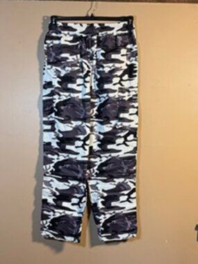 Chefwear Unisex Cargo Pants Black, Grey & White Camo